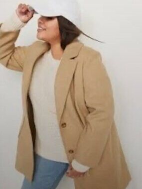 Old Navy Long Line Camel Blazer Coat